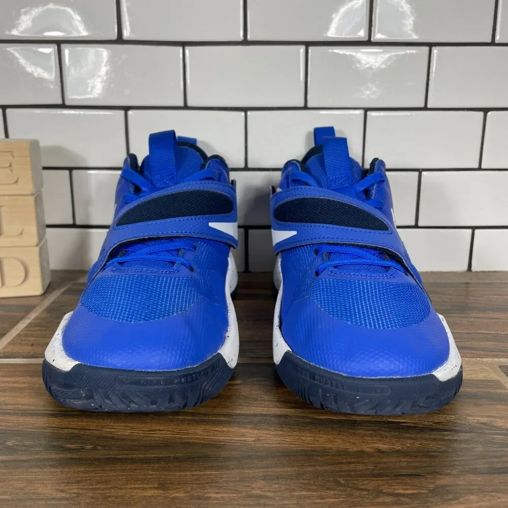 Nike Team Hustle D 11 Youth Boys Size 5Y Shoes Blue Pull On Basketball Sneakers